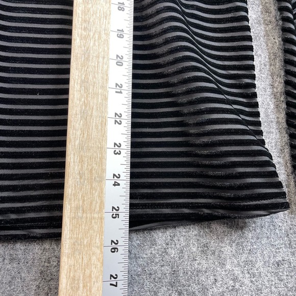 Michael Kors Women's Blouse Size Medium Black and Gray Striped Bell Sleeve - Picture 9 of 11